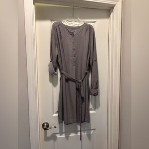 LOFT Gray Long Sleeve Dress
